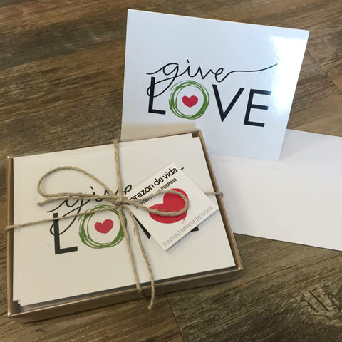 "Give Love"  Blank Note Cards (Set of 15)