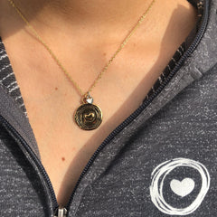 Heart to Heart Necklace (gold with silver mini pendant)