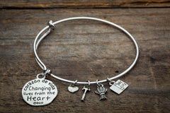 Silver Corazon de Vida "unity" bracelet with charms